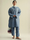 Blue-Coco By Zara Shahjahan Cambric Printed Unstitched 3-Piece Suit-Willow-10B