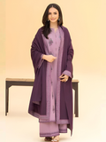 Ayat Closet Linen Embroidered Stitched 3-Piece Suit-Lark-Purple