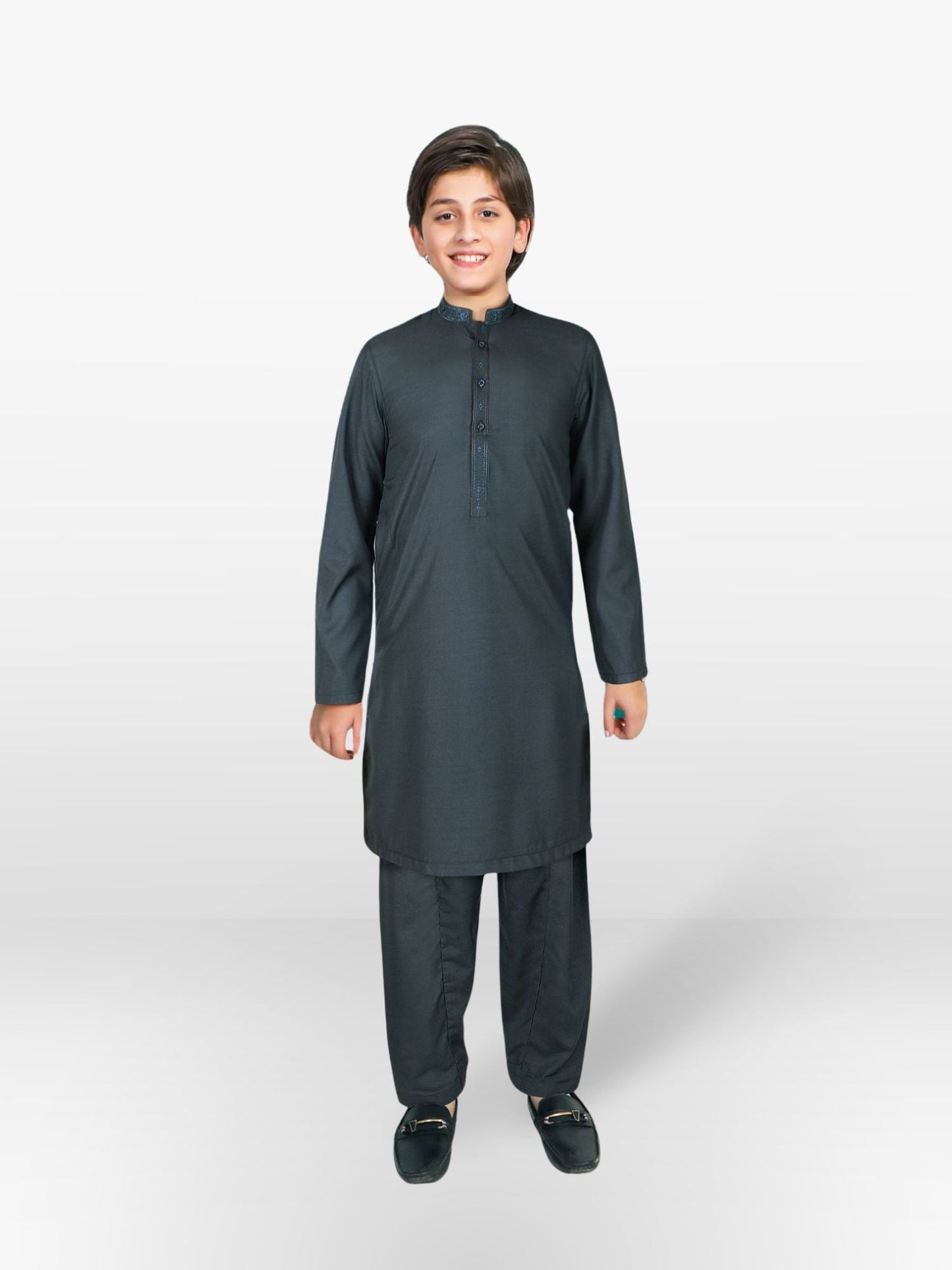 Velvour Boys Cotton Embroidered Stitched Shalwar Kameez-VB174-C