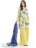 Yellow and Blue-Bonanza Satrangi Lawn Printed Unstitched 3-Piece Suit-WUSDPBS26LI1F7