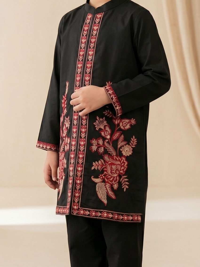 Velvour Girls Cotton Embroidered Co-Ord Set-VG210-A