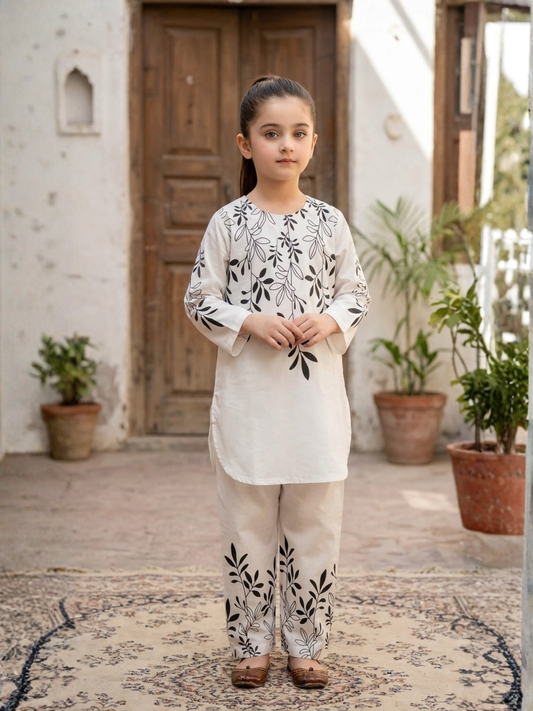 Velvour Girls Cotton Printed Co-Ord Set-VG211-A
