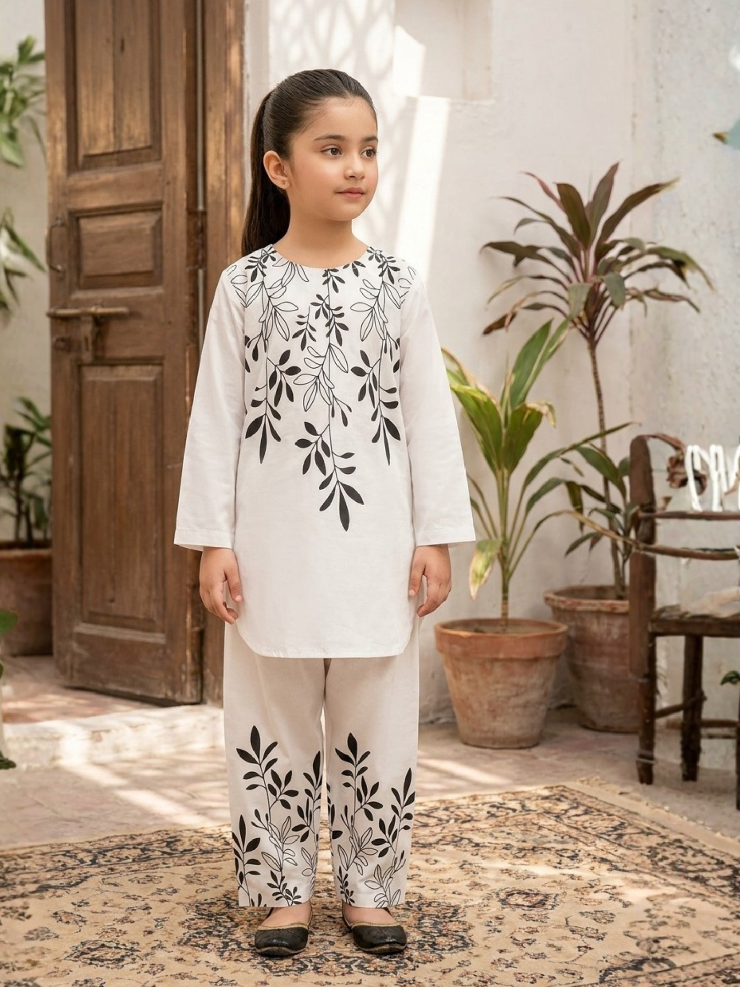 Velvour Girls Cotton Printed Co-Ord Set-VG211-A