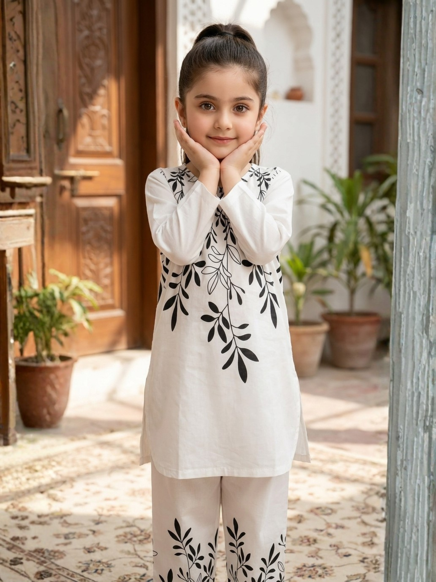 Velvour Girls Cotton Printed Co-Ord Set-VG211-A