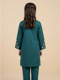 Velvour Girls Cotton Embroidered Stitched 2-Piece Suit-VG181-A