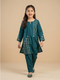 Velvour Girls Cotton Embroidered Stitched 2-Piece Suit-VG181-A