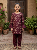 Velvour Girls Viscose Printed Stitched 2-Piece Suit-VG110-B