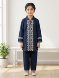 Velvour Girls Cotton Embroidered Co-Ord Set-VG212-A
