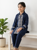 Velvour Girls Cotton Embroidered Co-Ord Set-VG212-A
