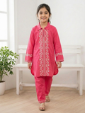 Velvour Girls Cotton Embroidered Co-Ord Set-VG212-B