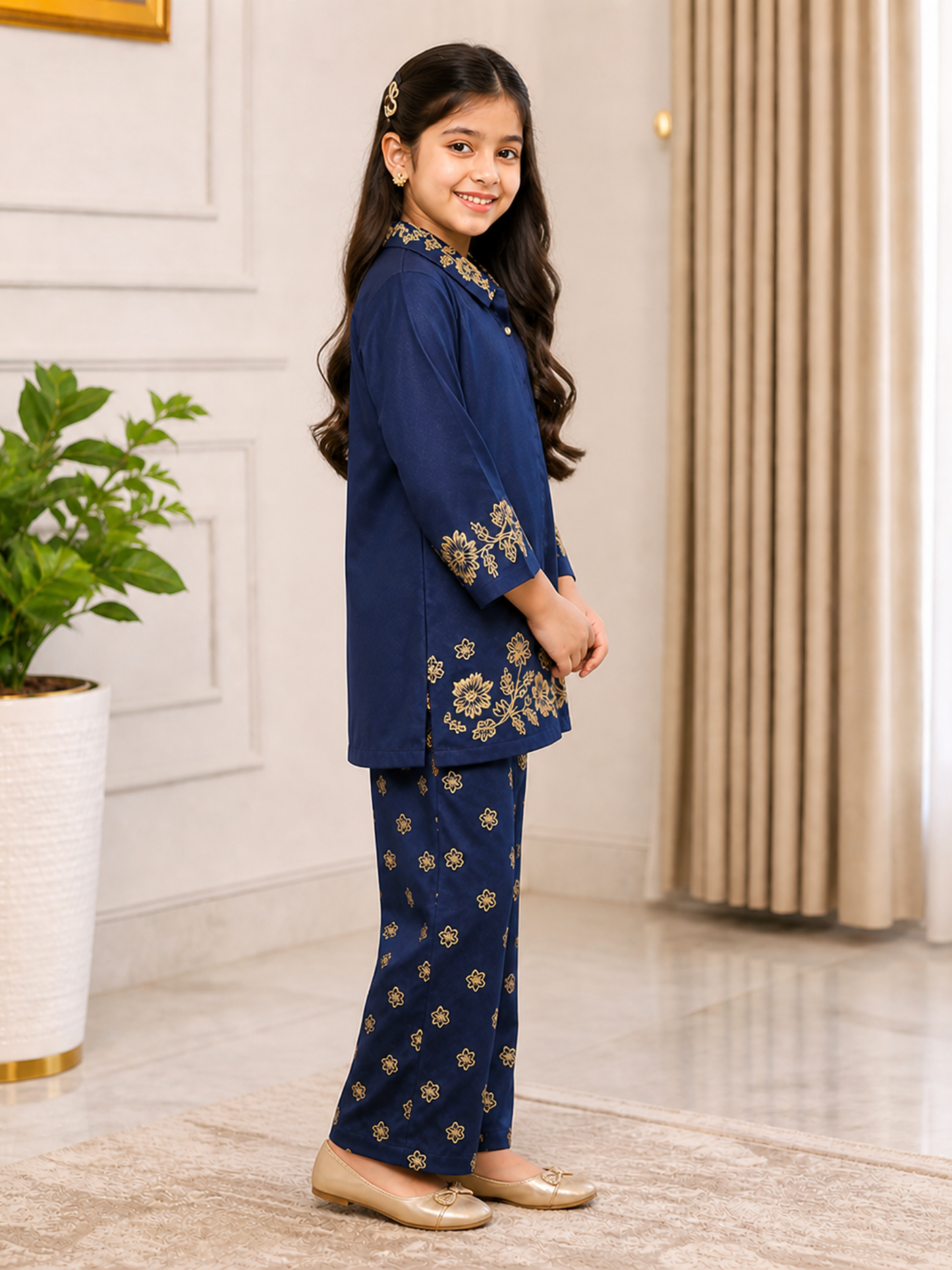 Velvour Girls Cotton Printed Co-Ord Set-VG218-A