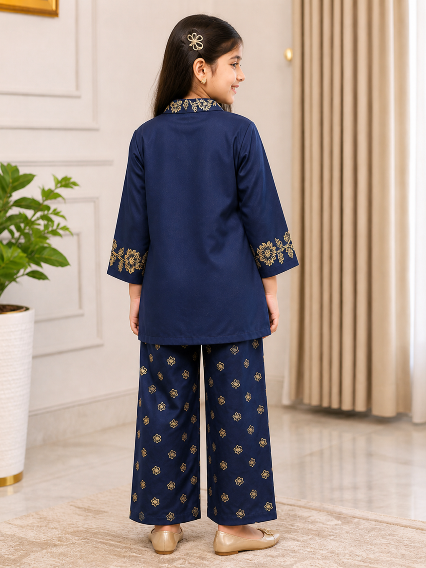 Velvour Girls Cotton Printed Co-Ord Set-VG218-A