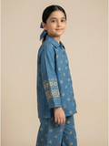 Velvour Girls Jacquard Printed Co-Ord Set-VG219-A
