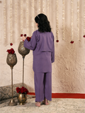 Velvour Girls Blended Satin Embroidered Stitched 2-Piece Suit-VG179-B