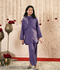 Velvour Girls Blended Satin Embroidered Stitched 2-Piece Suit-VG179-B