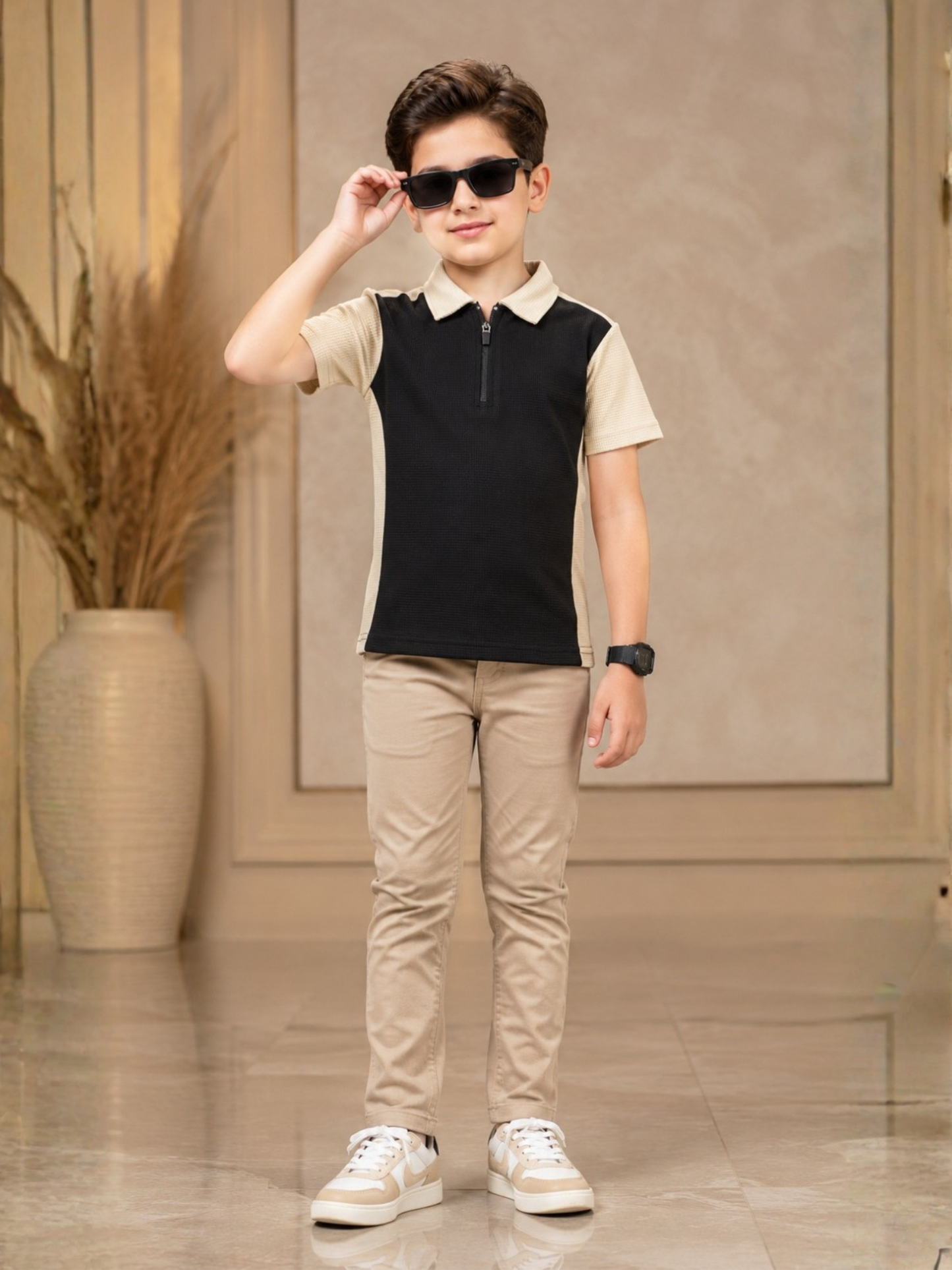 Velvour Boys Polyester Polo Shirt-VP28-A
