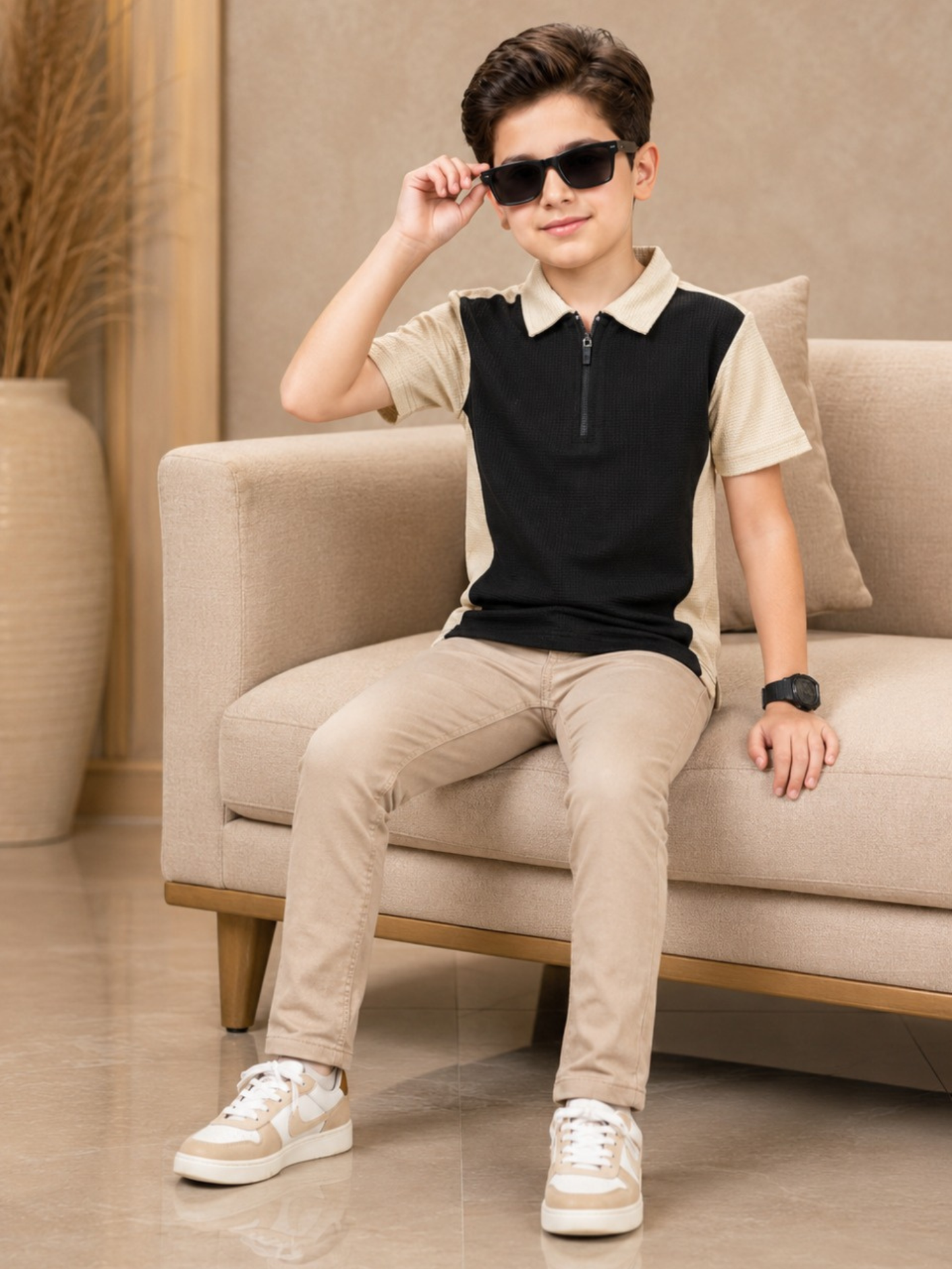 Velvour Boys Polyester Polo Shirt-VP28-A