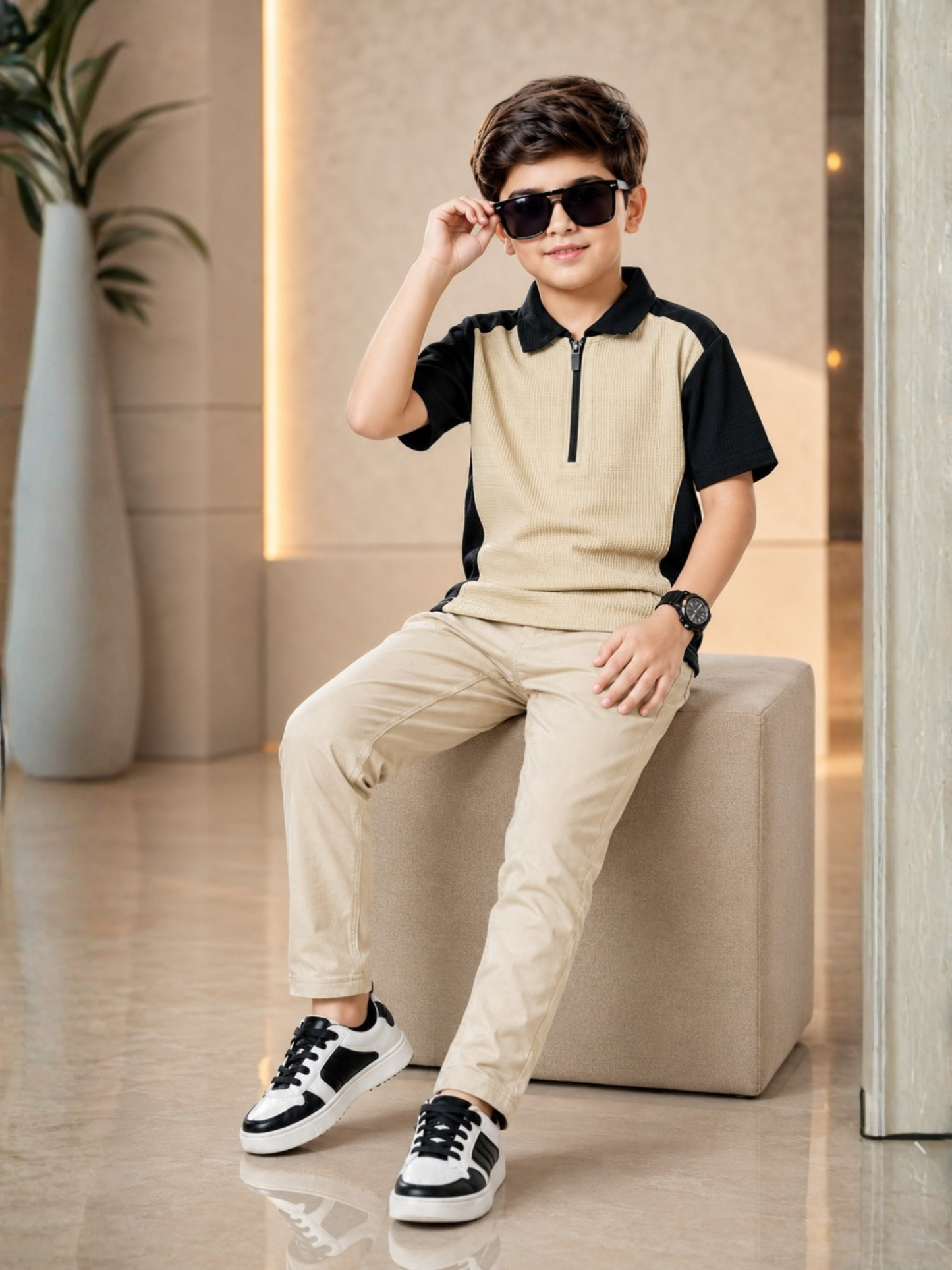 Velvour Boys Polyester Polo Shirt-VP28-B