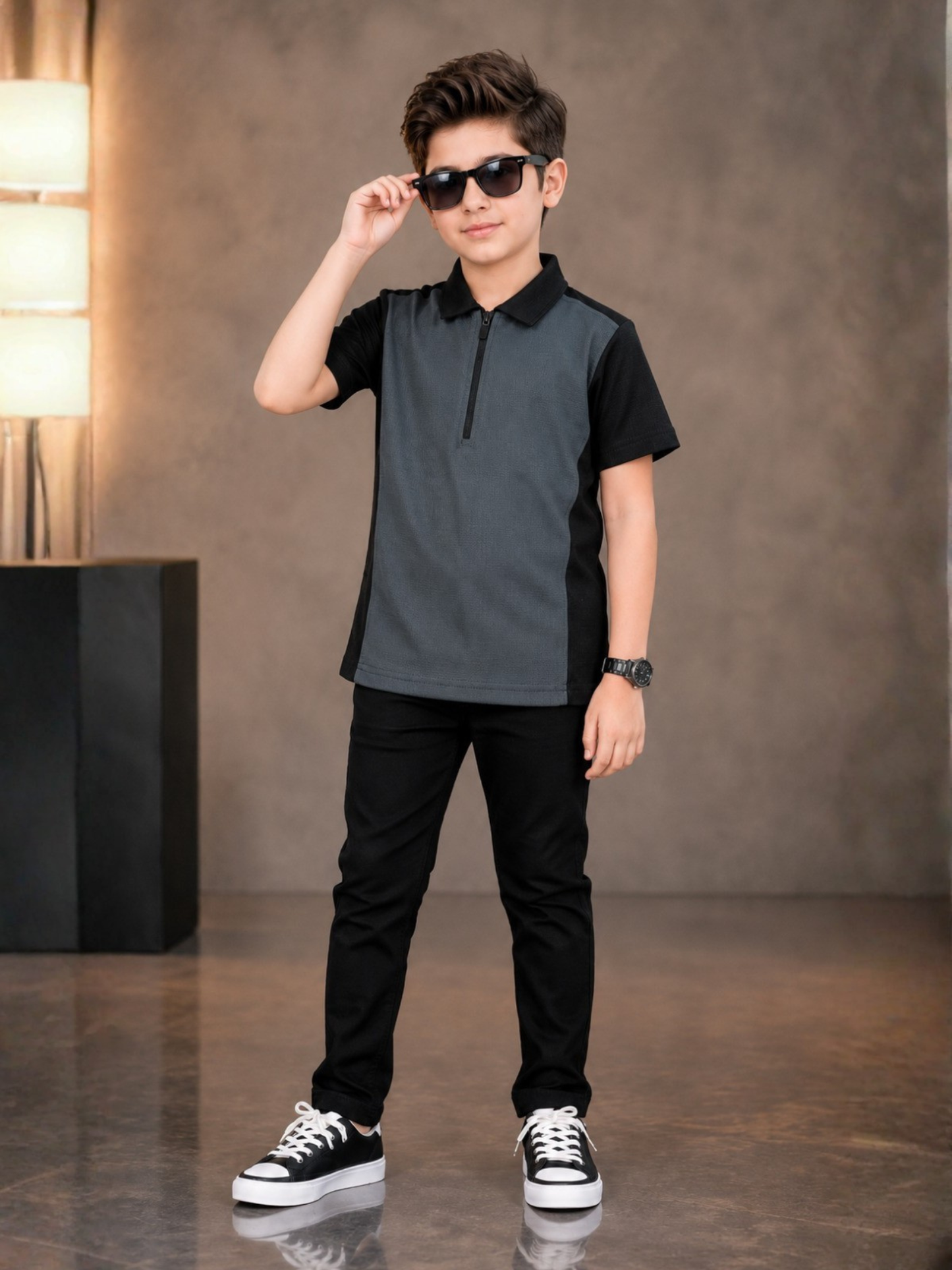 Velvour Boys Polyester Polo Shirt-VP28-C