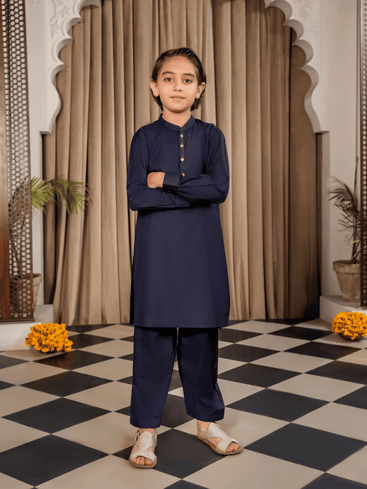 Velvour Boys Cotton Fine Detail Stitched Kurta Shalwar Suit-VB206-B