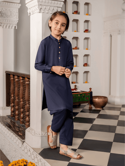 Velvour Boys Cotton Fine Detail Stitched Kurta Shalwar Suit-VB206-B