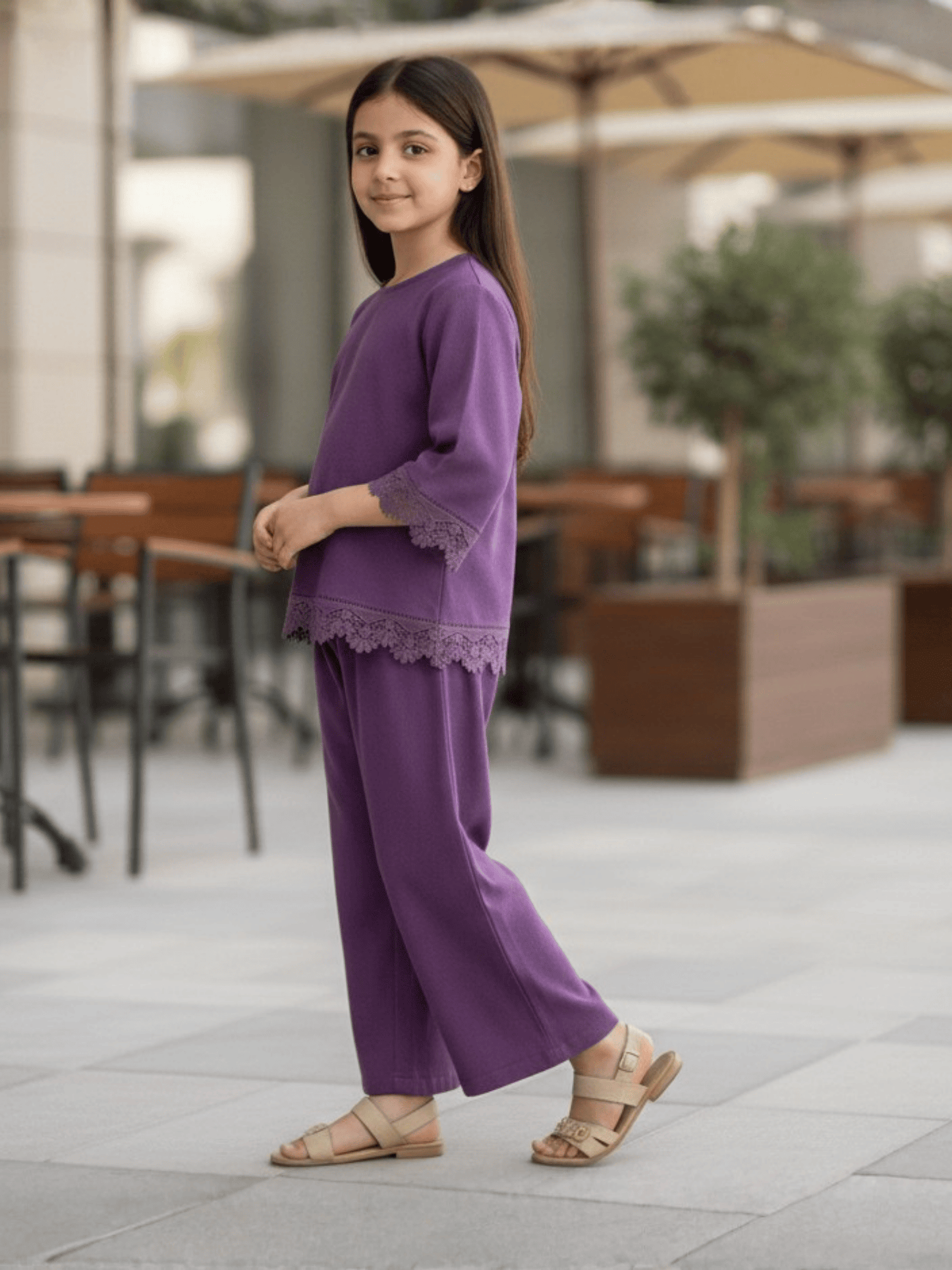 Velvour Girls Mesh Co-Ord Set-VG196-B