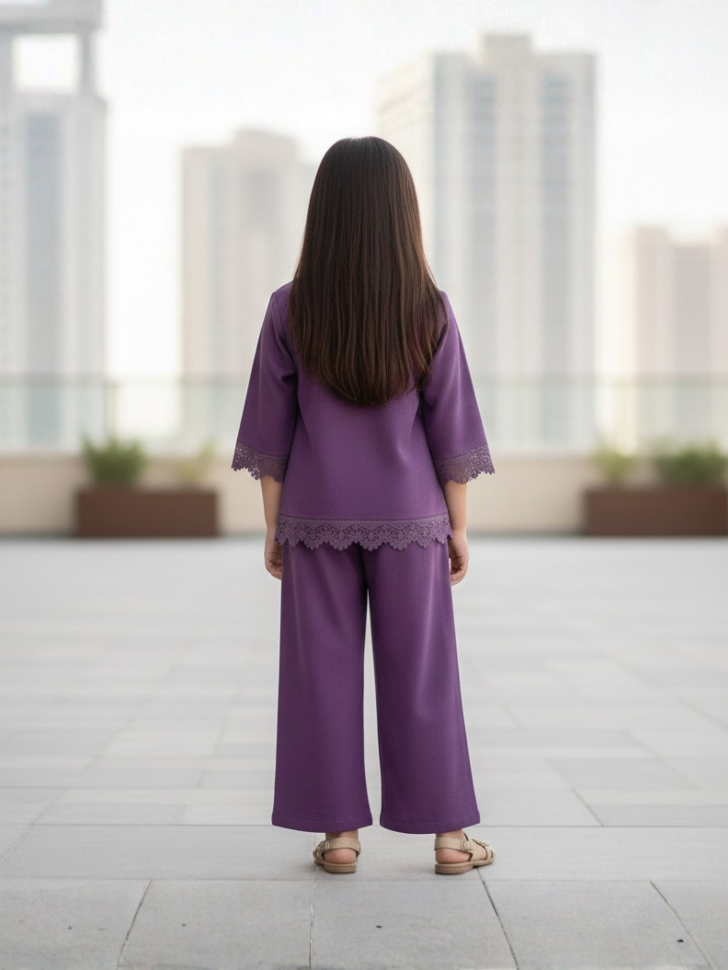 Velvour Girls Mesh Co-Ord Set-VG196-B