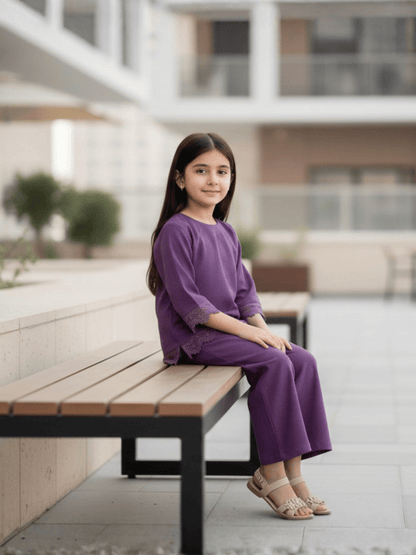 Velvour Girls Mesh Co-Ord Set-VG196-B