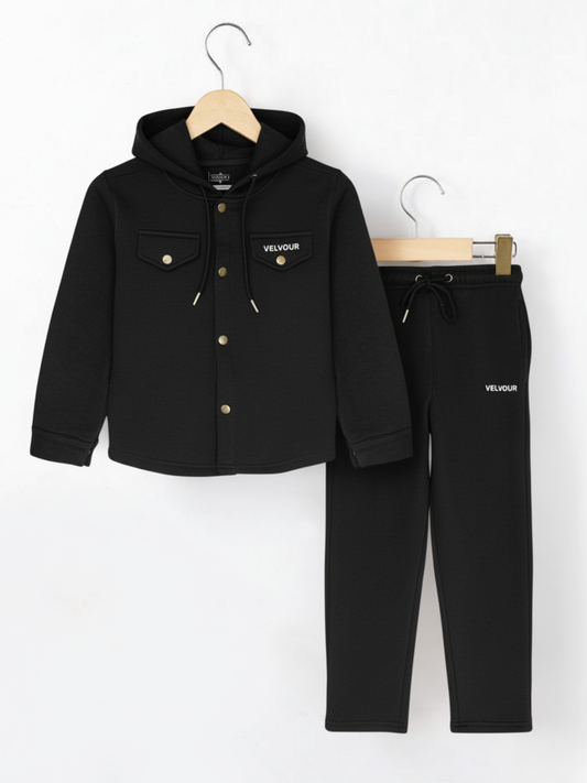 Velvour Fleece Hooded Tracksuit-VWT39-C