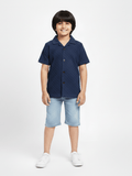 Velvour Boys Popcorn Casual Shirt-VP21-B-Blue