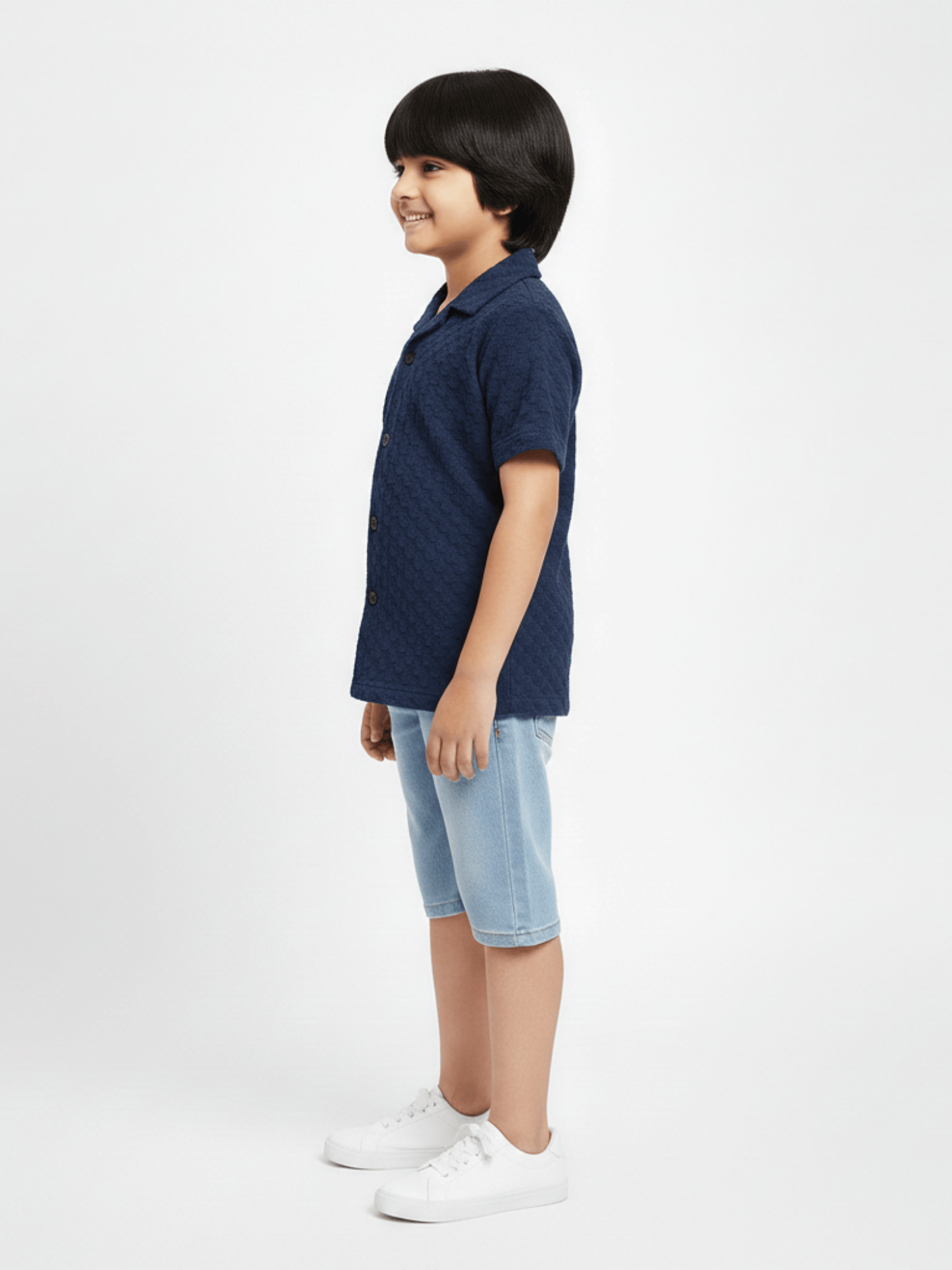 Velvour Boys Popcorn Casual Shirt-VP21-B-Blue