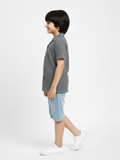 Velvour Boys Popcorn Casual Shirt-VP21-C-Grey
