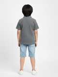 Velvour Boys Popcorn Casual Shirt-VP21-C-Grey
