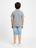 Velvour Boys Popcorn Polo Shirt-VP22-B-Grey