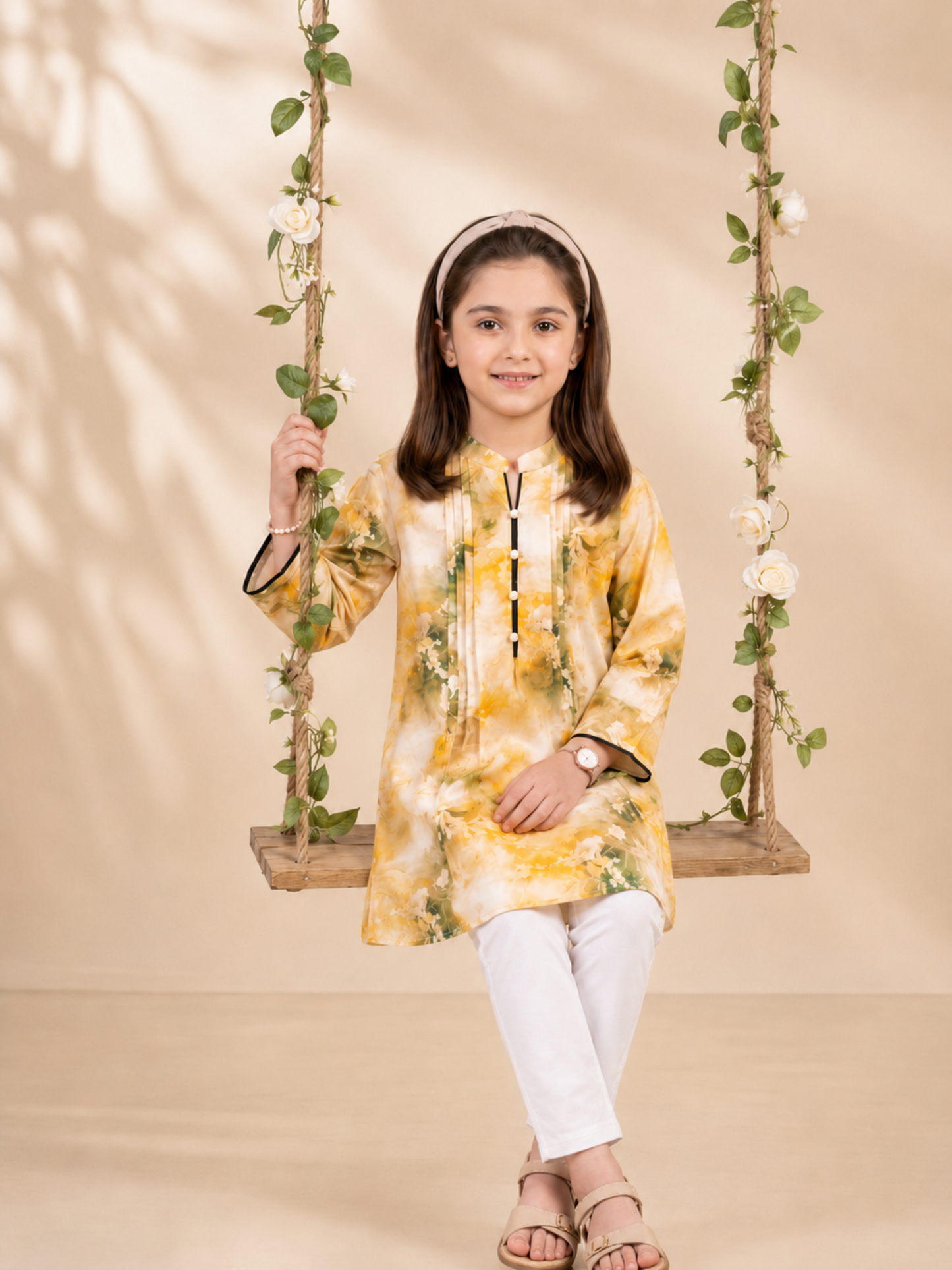 Velvour Girls Cotton Printed Stitched Tunic-VG221-B