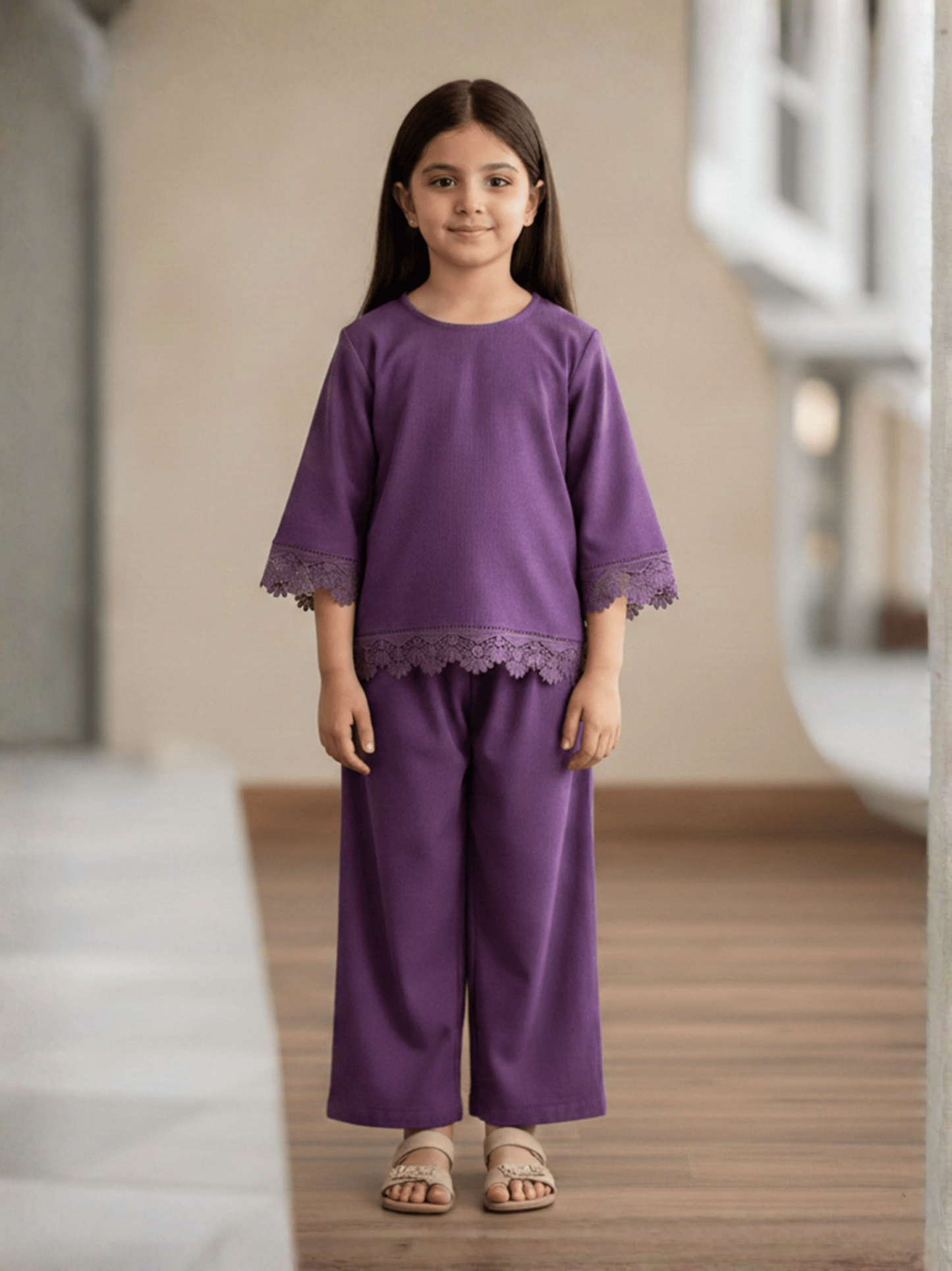 Velvour Girls Mesh Co-Ord Set-VG196-B