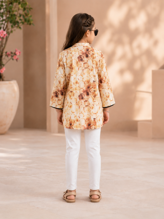 Velvour Girls Cotton Printed Stitched Tunic-VG221-A