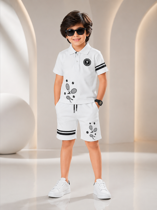Velvour Boys Pique Printed Tracksuit-VPS04