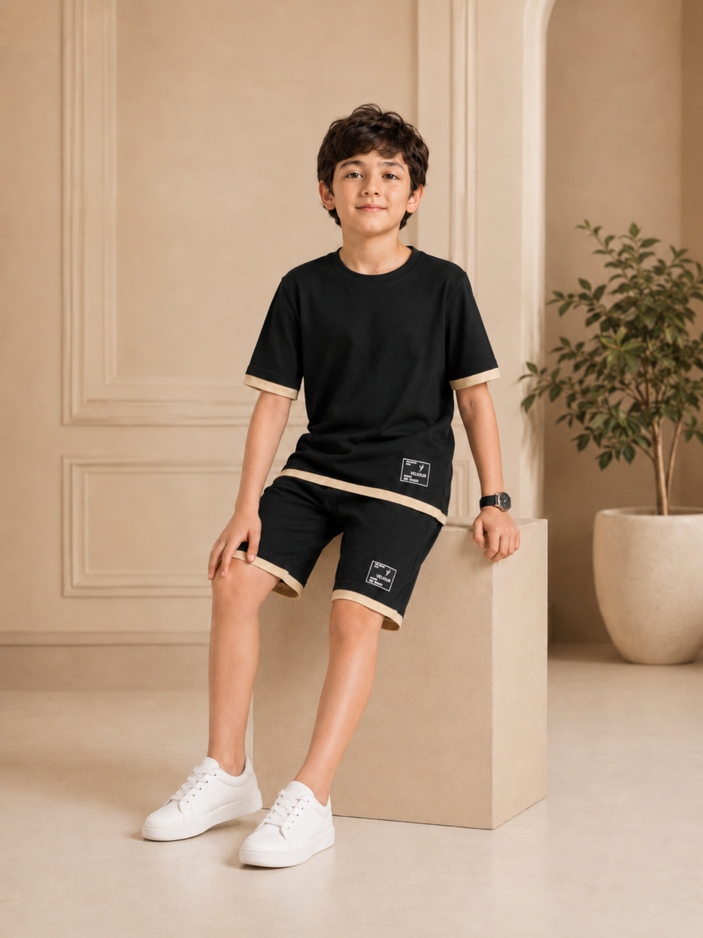 Velvour Boys Single Jersey Tracksuit-VST74-A