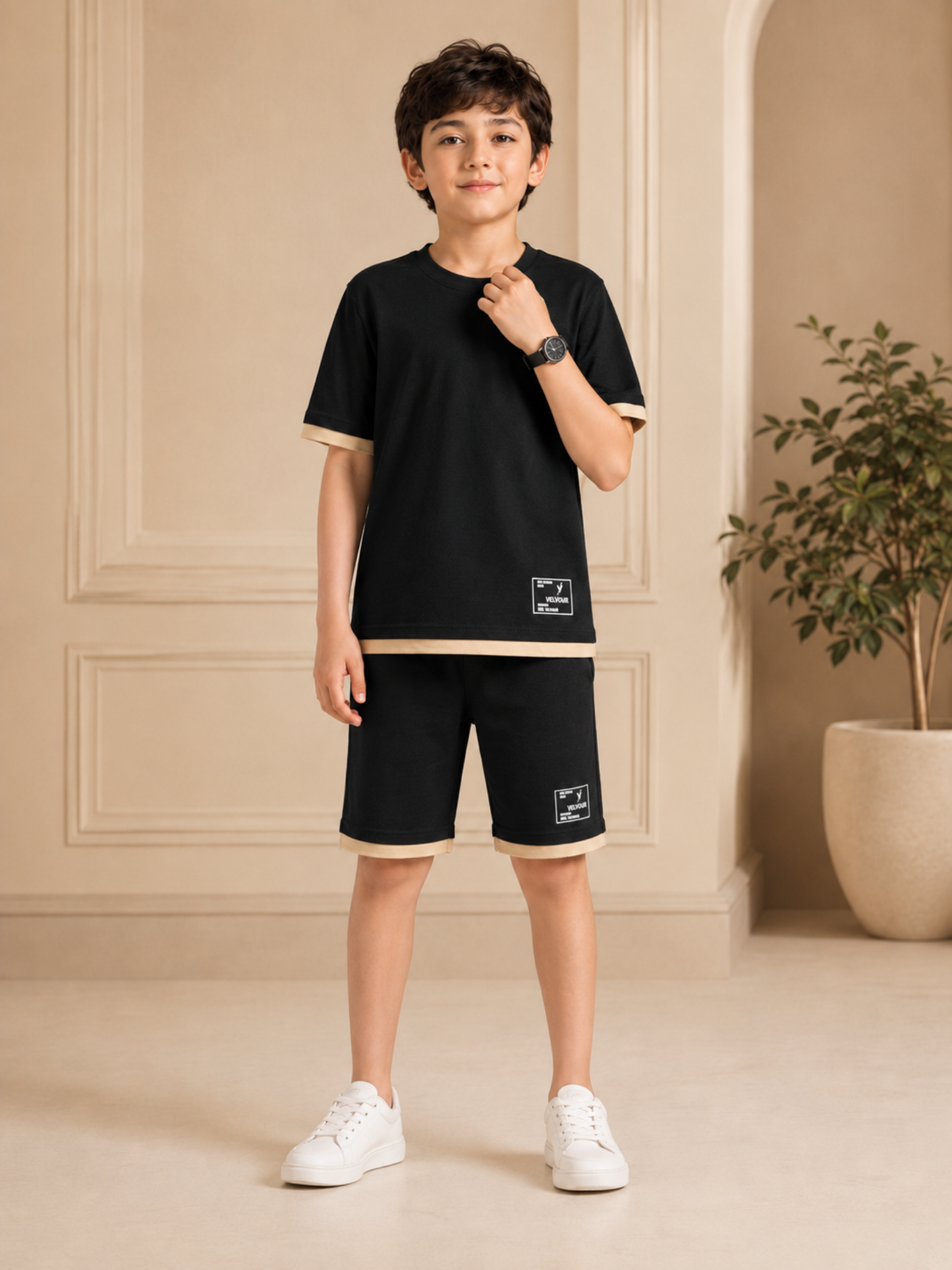 Velvour Boys Single Jersey Tracksuit-VST74-A