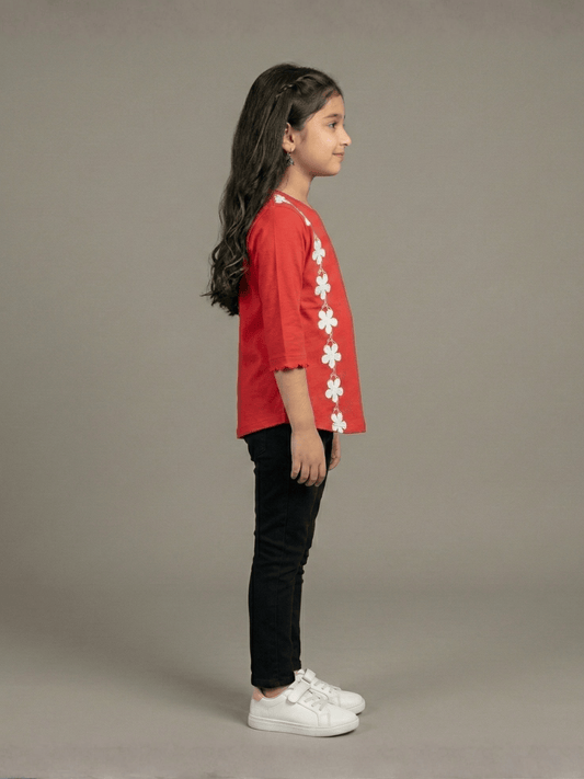 Velvour Girls Cotton Printed T-Shirt-VG193-D