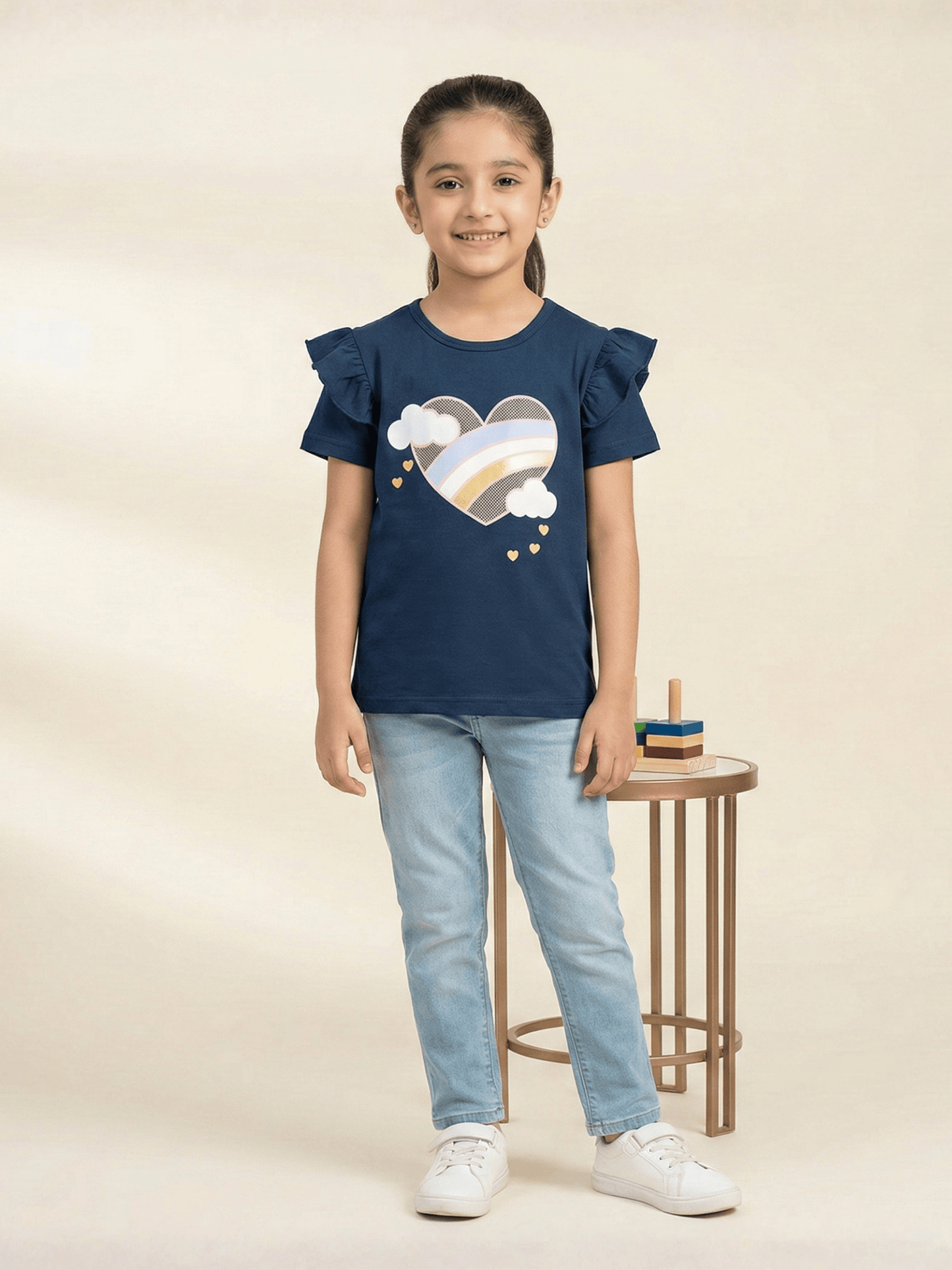 Velvour Girls Cotton Printed T-Shirt-VG193-C