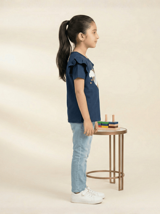 Velvour Girls Cotton Printed T-Shirt-VG193-C