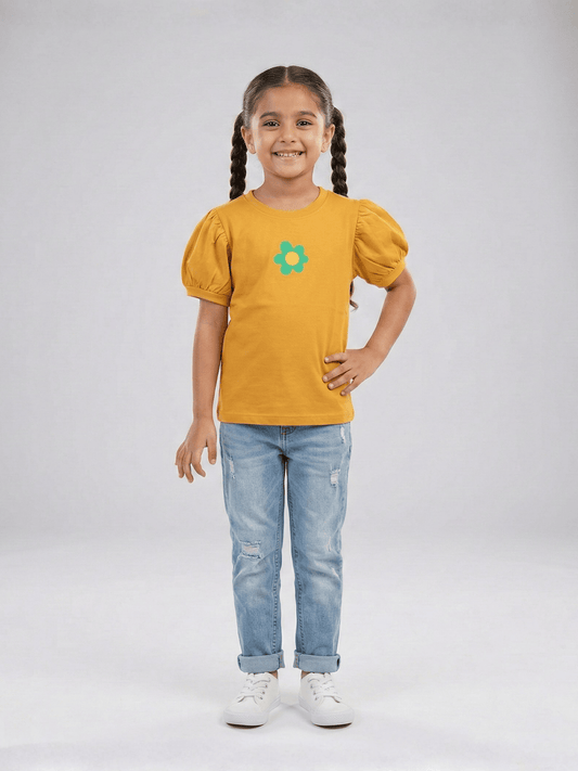 Velvour Girls Cotton Printed T-Shirt-VG193-B