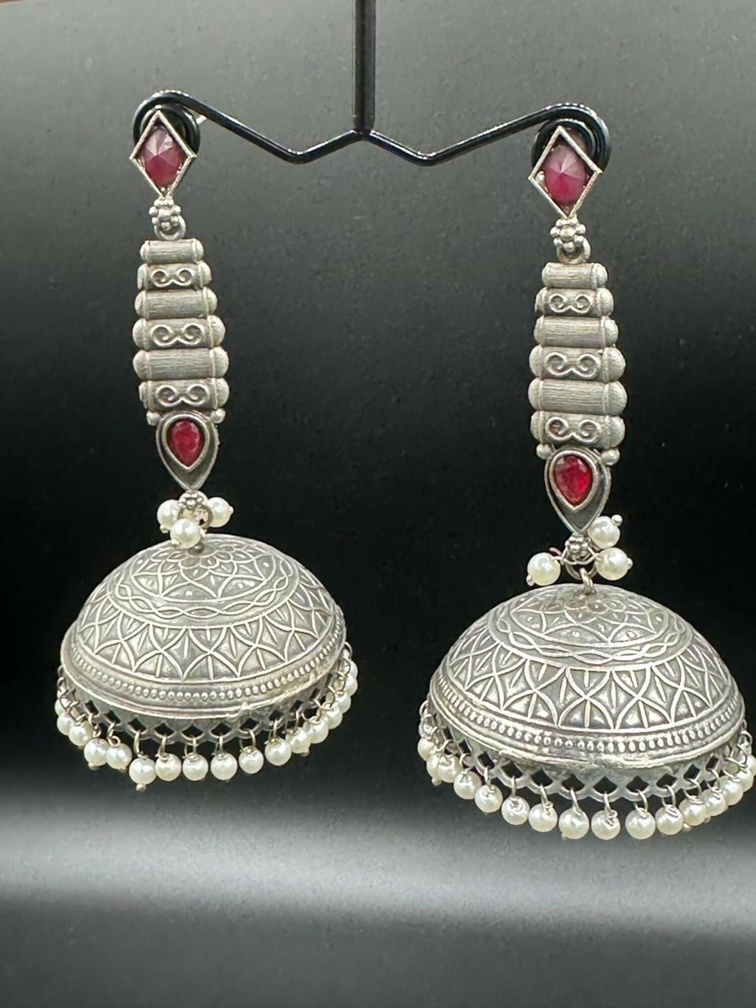 H&A Jewellery Handmade Brass Oxidized Jhumka