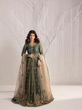 Shurooq Echoes In Bloom Zari Cotton Net Embellished Stitched 3-Piece Suit-Emerald Whisper