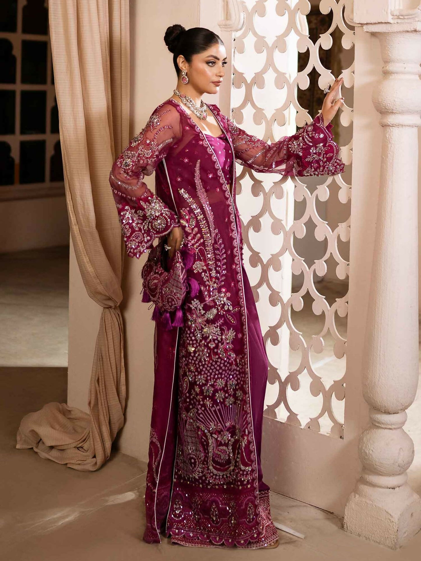 Shiza Hassan Shehnai Organza Embellished Stitched 4-Piece Suit-Ceila