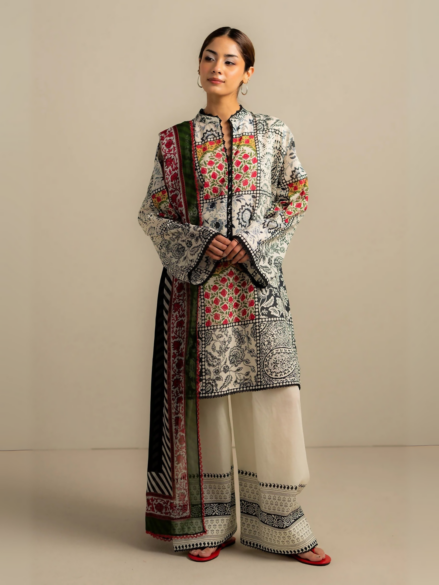 Unstitched 3-piece suit with digital printed lawn shirt, chiffon dupatta, and cambric trouser from Zara Shahjahan Coco, designed with elegant prints for everyday wear.