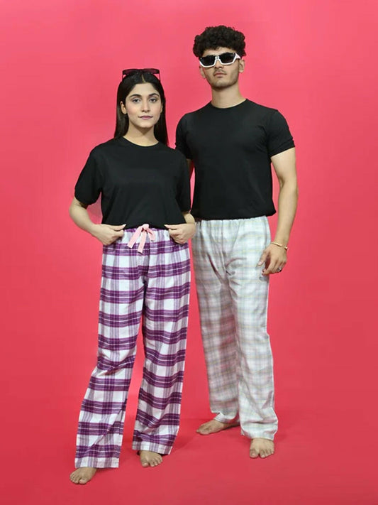 Funky's Printed Checked Loungewear Trouser-14630