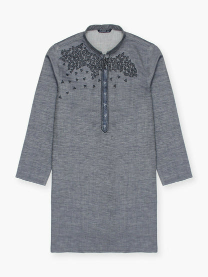 Velvour Boys Cotton Embroidered Stitched Kurta-VB199-A